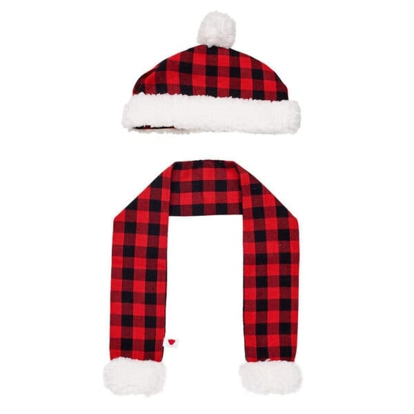 Red Buffalo Check Hat and Scarf Set Build-A-Bear Workshop Australia