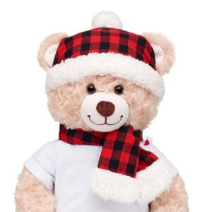 Red Buffalo Check Hat and Scarf Set Build-A-Bear Workshop Australia