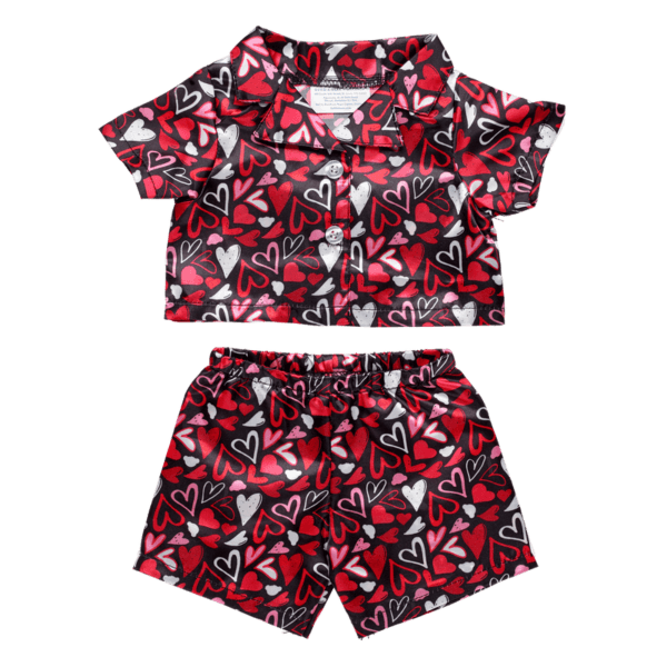 Valentines Day Hearts Satin PJ Set - Build-A-Bear Workshop Australia