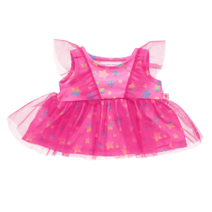 Pink Stars Tulle Sleeve Dress