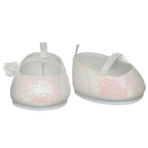 White Sequin Shoe Flats